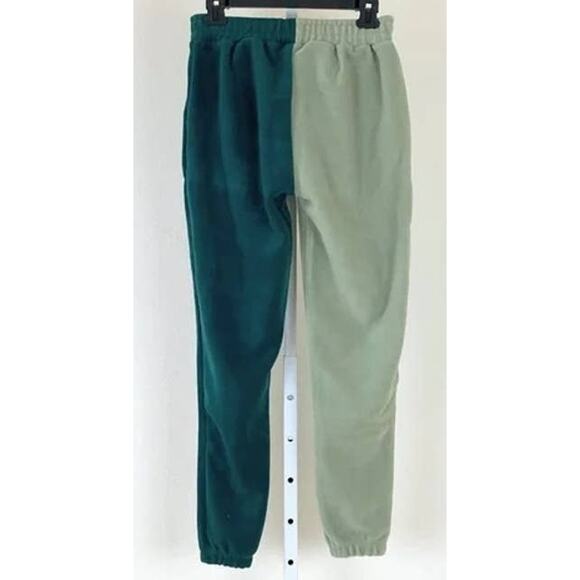 Topshop Colorblock Fleece Joggers Sweat Pants Sz 4-6 Two-Tone Green NWT - Picture 3 of 7